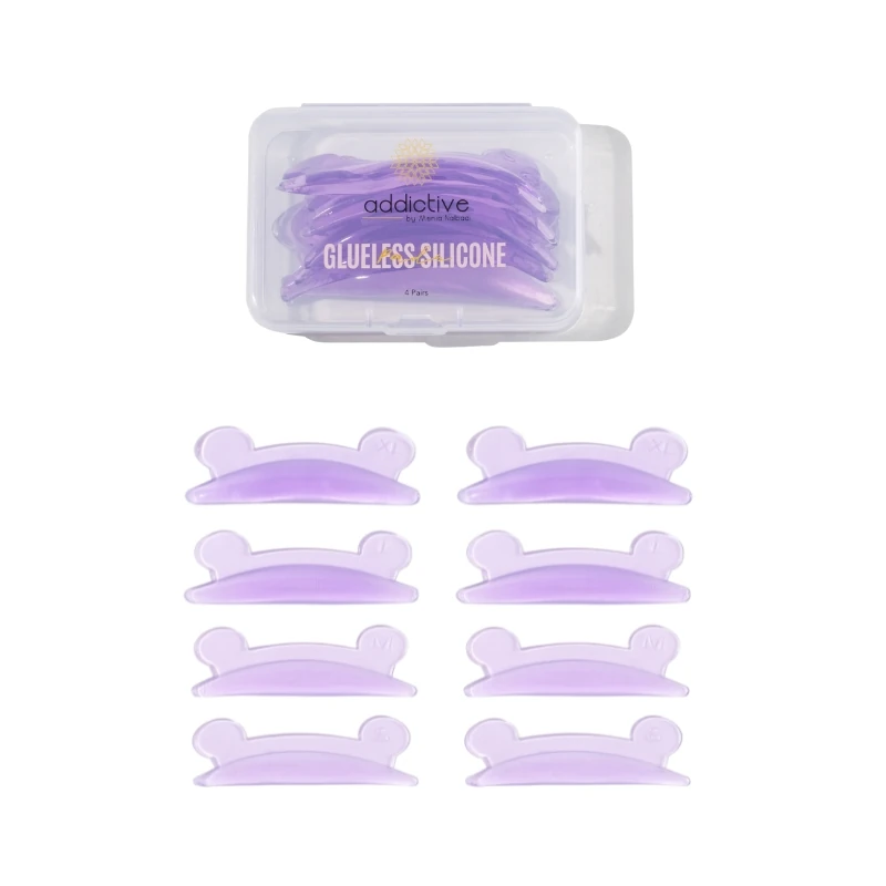 Addictive bear shape glueless silicone shields 4 pairs S M L XL για lash lift
