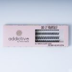 Συσκευασία DIY βλεφαρίδων Fluffy Mood της Addictive Lashes. Αυτοκόλλητα τουφάκια (self-adhesive clusters) με ανάλαφρη, fluffy υφή για άνετη εφαρμογή under lash.
